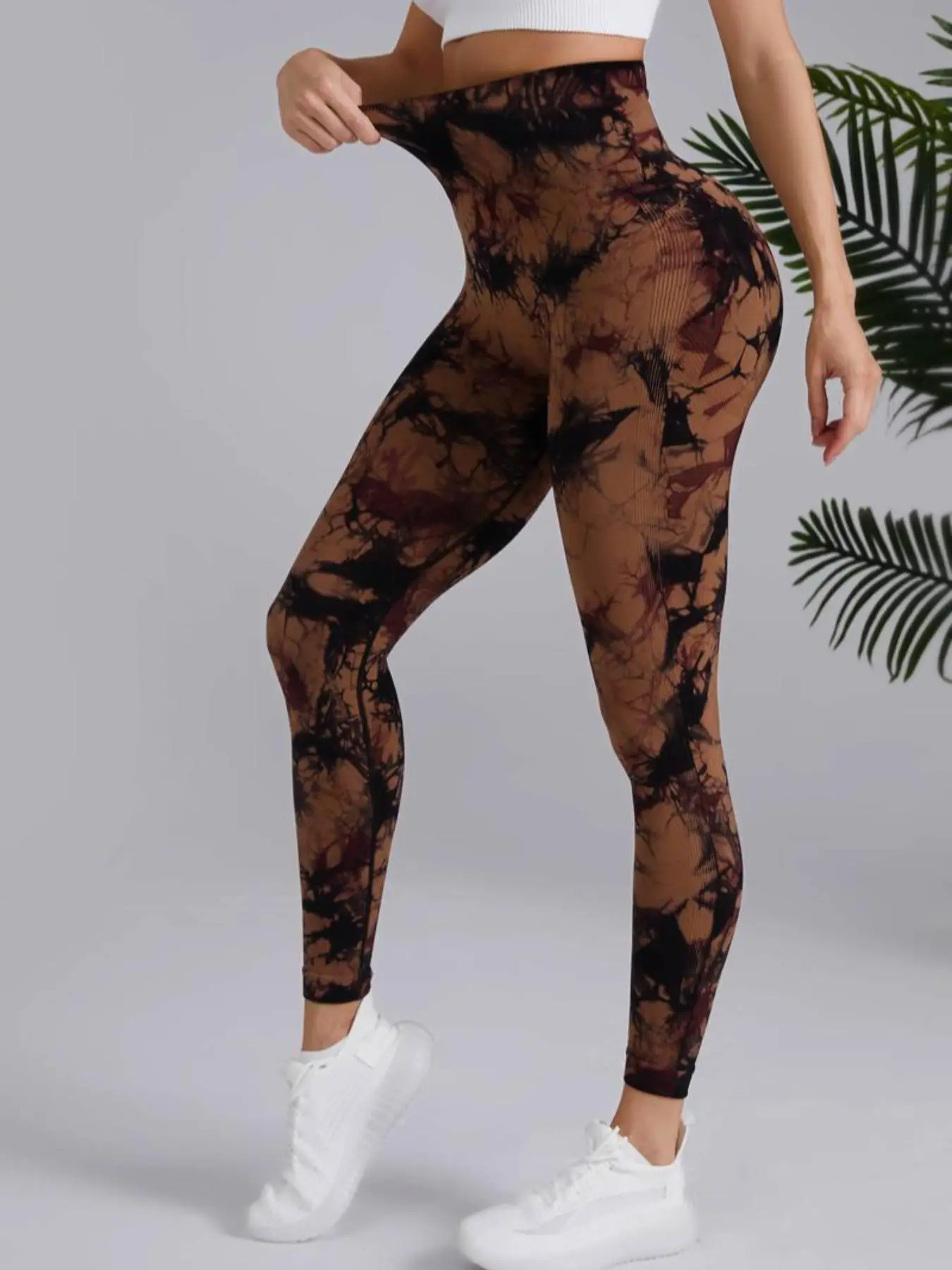 Women's Tie Dye Print High Waist Sports Tummy Control Leggings, Comfy Skinny Pants for Gym Workout Running, Yoga Pants, Women's Sport & Outdoor Clothi