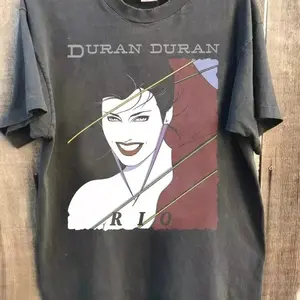 American  Duran Duran Rio  Shirt Graphic Charcoal Unisex T-Shirt Summer New  Men's and Women's Streetwear autumn vintage letter print red white blue shirt
