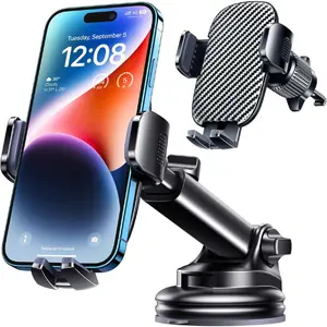 Phone Mount for Car Phone Holder [Military-Grade Suction & Stable Clip] Car Phone Holder Mount Windshield Dashboard Air Vent Universal Automobile Mount Fit for All Dash Mounting Kits iPhone