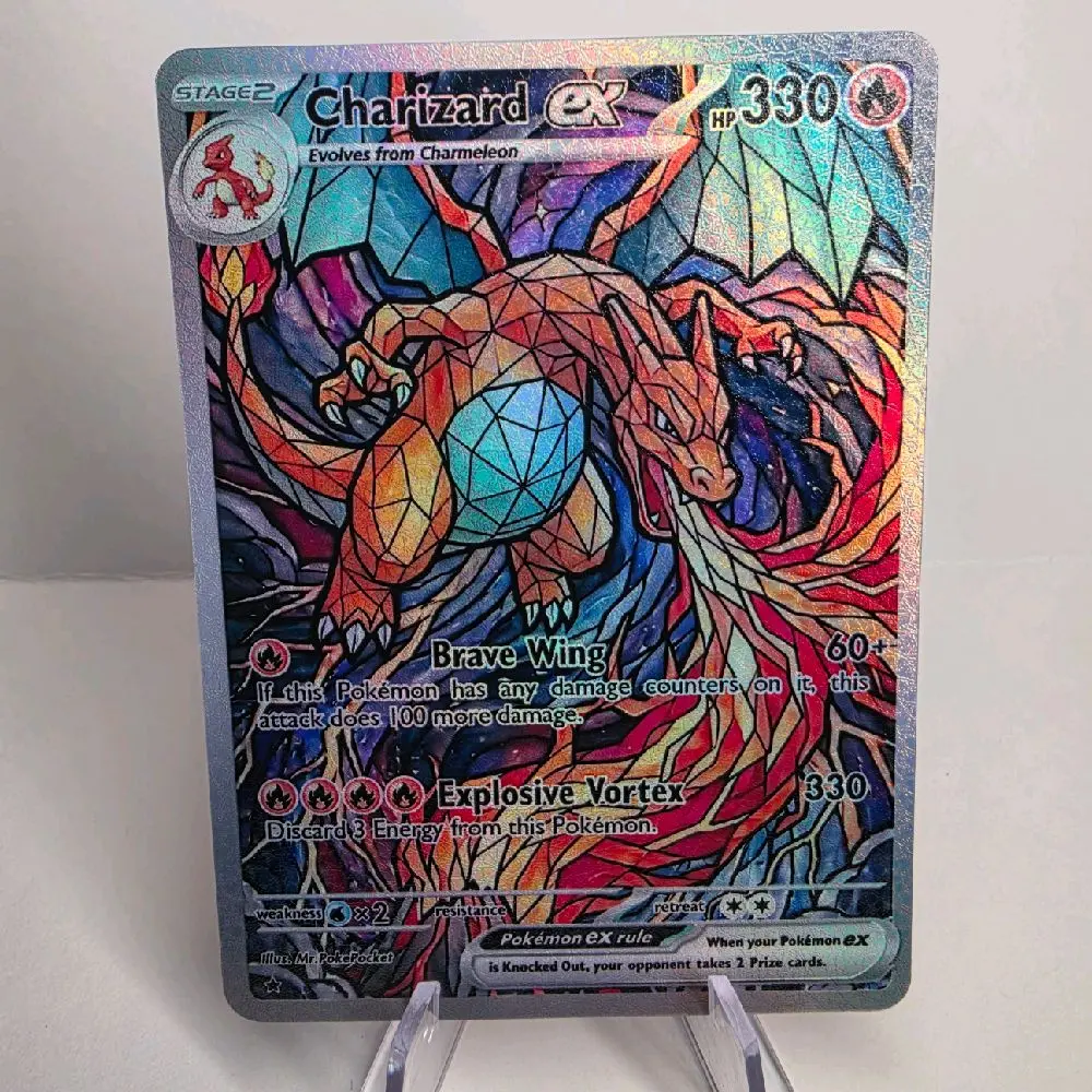 Charizard ex Volcanic Stained Glass Shattered Glass Holo OR Rainbow Holo Textured Card