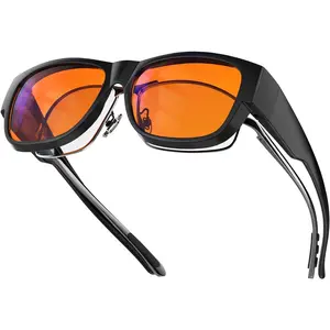 Orange Blue Light Blocking Fit Over Glasses- Blue Light Glasses Over Glasses for Better Sleep/Eyes