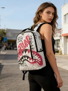 Hip-Hop Street Spray Paint Pattern Backpack, Lightweight Print Bag, Large Capacity Travel Bag, Adjustable Straps, Teenager Gift
