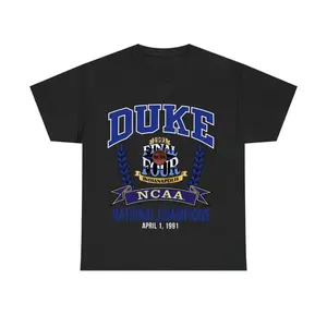 Duke 1991 National Champions T-Shirt – Vintage College Basketball Final Four Graphic Tee, Classic Mens Fan Shirt