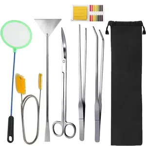 7 in 1 Aquarium Aquascaping Tools Kits,Stainless Steel Aquarium Plant Tools Tweezers Scissors Scrapers for Aquarium Tank Clean Fish Tank Aquascape Tools Sets - Home Improvement.