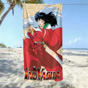 Inuyasha idea beach towels are suitable for the seaside, sunset in the evening, Christmas gifts to add happiness to the family, and also fit the island vacation beach party.