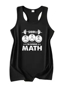 Funny "I'm Doing Math" Gym Racerback Tank Top