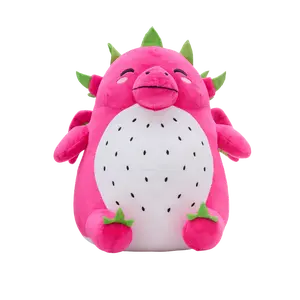 Peeko: Chunky but cute Dragonfruit Dragon  Plush Toy 12x8x12in Soft Belly Ultra Soft PP Cotton CPC Certified