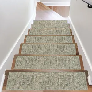 Stair Treads Non Slip Stair Runners for Wooden Steps, 8"x30" Rubber Backing Stair Mats Carpet Stair Tread Covers Staircase Step Treads for Dogs,  & Elders, Brown, 15 count
