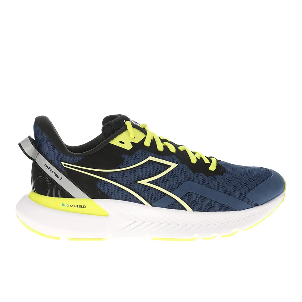 diadora Mens Mythos Blushield Volo 3 Running Sneakers Shoes - Blue