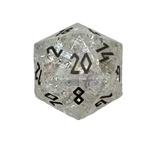 Shattered K9 Rainbow Glass - Black Font Boulder® 30mm Glass Dice