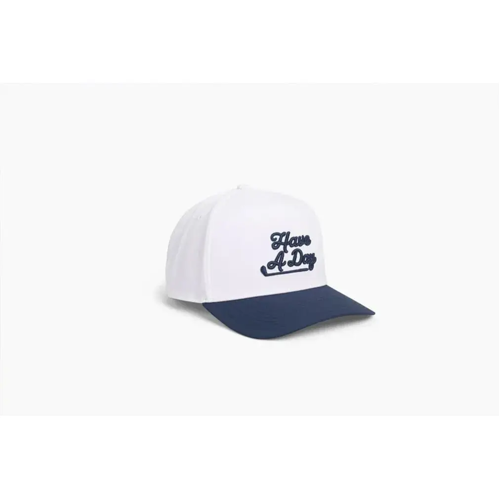 Have A Day Blue Contrast Bill Hat, Adjustable, Retro Hats