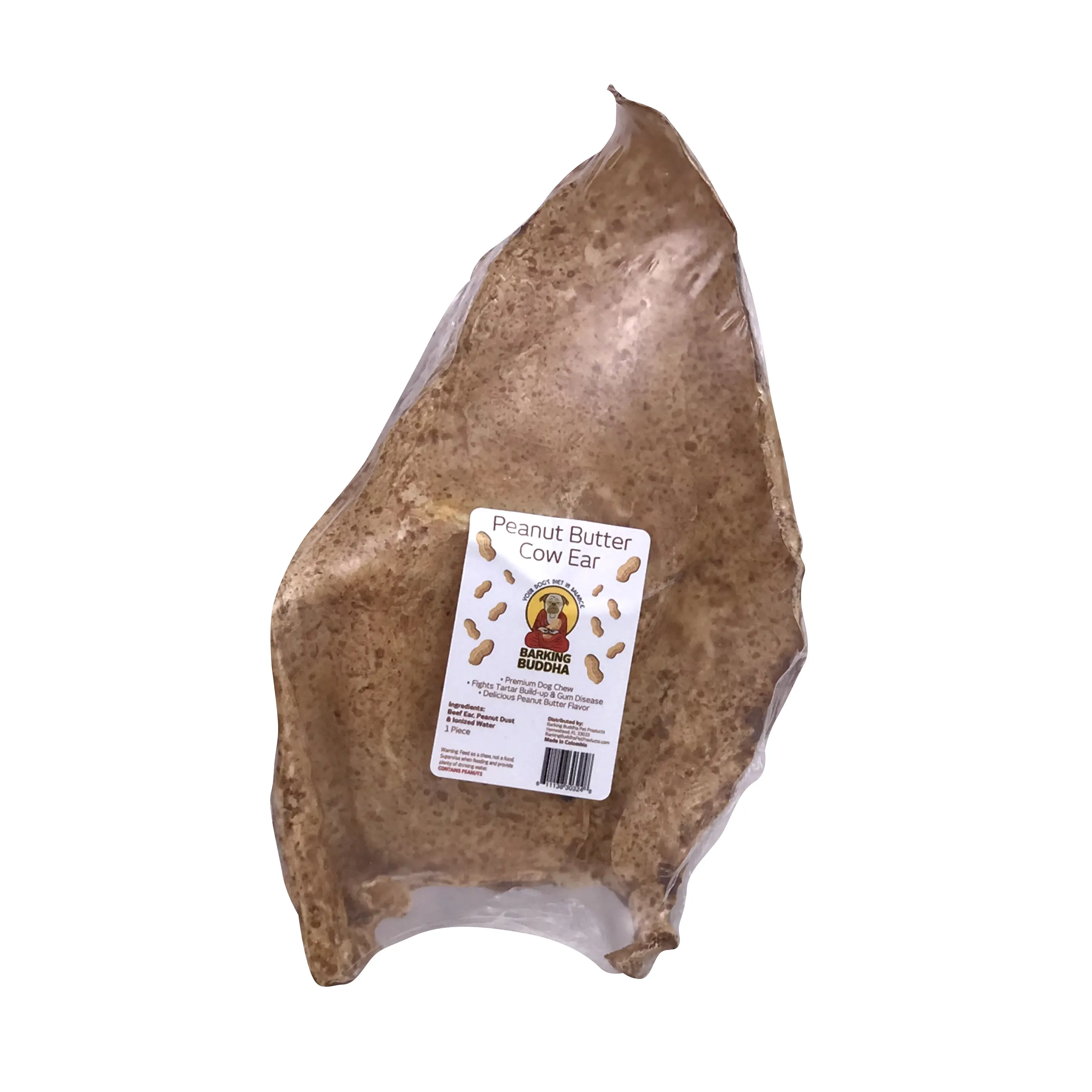 (10 Pack) Peanut Butter Cow Ears for Medium, Large to XL Dogs / Medium Chewers