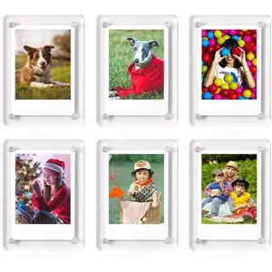 Fridge  Picture Frames, 3x5 Inch  Clear Photo Frames Fit 3x5 and 4x6 Picture for Refrigerator/Locker/Wall, Compatible with Polaroid Camera Photos 6 Pack
