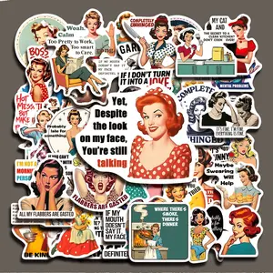50PCS Women Quotes Aesthetic Stickers Pack, Feminine Empowerment Inspirational Phrase Illustration Vinyl Stickers for Scrapbooking, Journal, Planner, Album, Laptop, Water Bottle, Phone Case, DIY Craft Decoration, Gift Wrapping, Packaging Labels