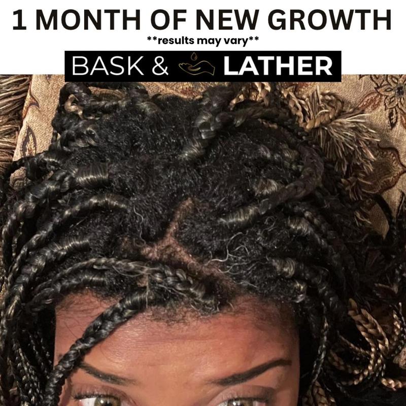 BASK AND LATHER Scalp Stimulator Hair Growth Oil - Lightweight Rosemary & Mint Blend for Thicker, Fuller Hair, Alopecia Support & Hair Regrowth