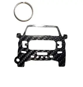Carbon Fiber keychain for Ford F-150 Raptor SVT (2017-2020) 13th Generation front view Glossy Twill