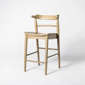 Kaysville Curved Back Wooden Counter Height Barstool Gray Wash - Threshold