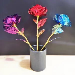 12 light-sensitive color-changing simulated roses-realistic blooming flowers made of plastic petals and stems, suitable for home, weddings, parties, Valentine's Day/Mother's Day, Teacher's Day and graduation ceremony.