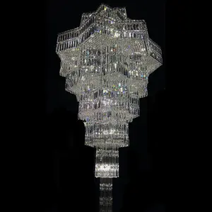 Lyfairs Luxury Star-shaped Extra Large Stunning Crystal Chandelier Multi-tiered Ceiling Light Fixture