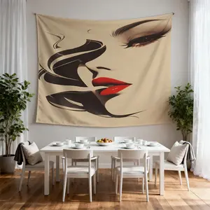Art Portrait Printed Tapestry Smooth Drape Easy Installation cover wall defects beautify background for bedroom living room dorm live stream homestay bedside wall decor