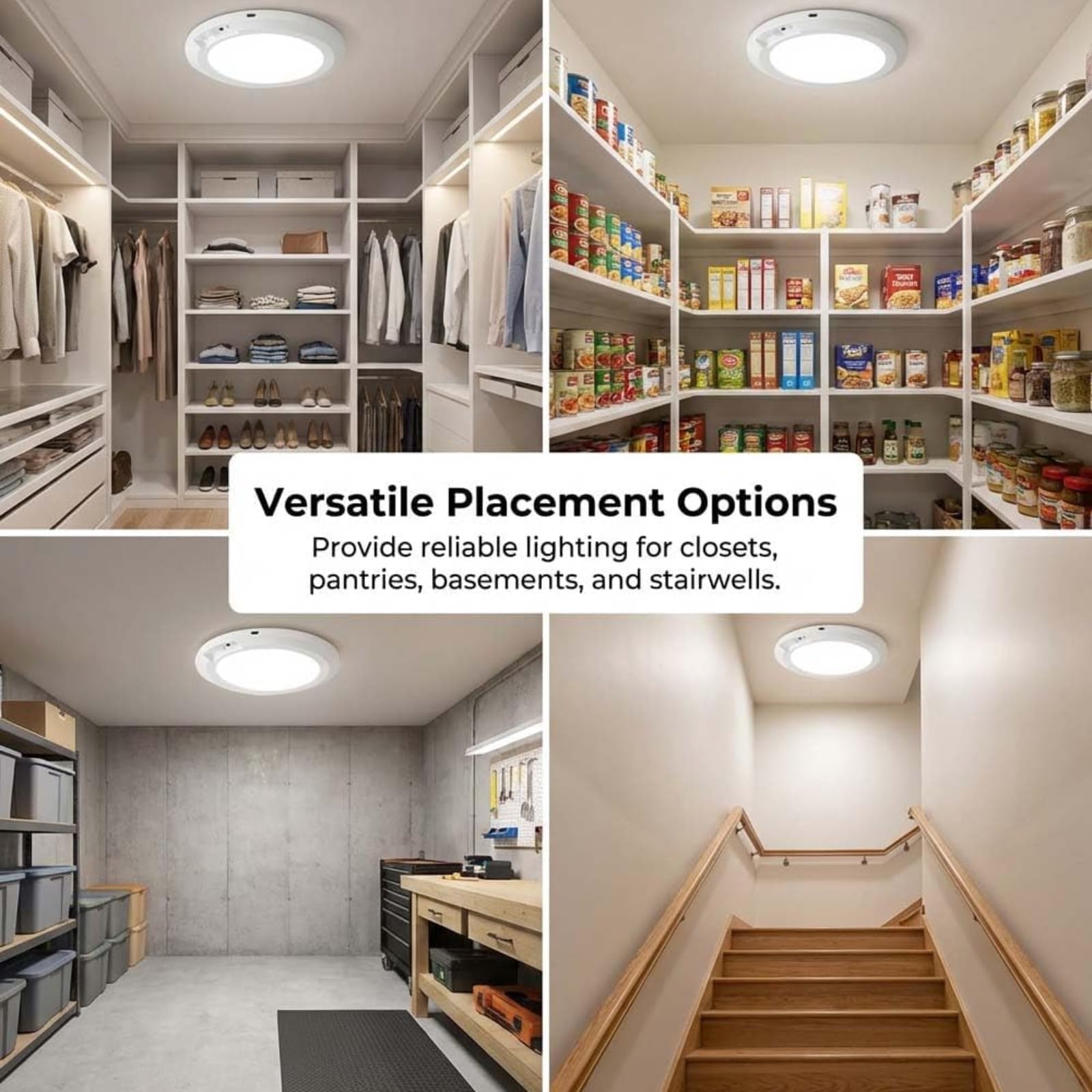 Rechargeable Wireless LED Motion Sensor Ceiling Light with Remote, Magnetic Dimmable 3-Color Battery Operated Lights, 7.48in Ultra-Long 60-Day Life for Closet Shower Hallway Stairs