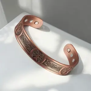 TheraCopper Men's Copper Bracelet (Life Tree) - 100% Pure Copper Men's Bracelet - Primary Color, Solid, Uncoated, Authentic Handmade Tibetan Bracelet/Bracelet/Bracelet