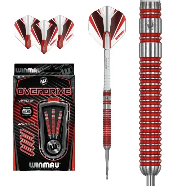 Winmau Overdrive Darts - Unisex Sports Darts Equipment with Carefully-Crafted Triple-Cut Design, Parallel Lines Feature, Sleek Aesthetic, High-Quality Tactile Feel, Set