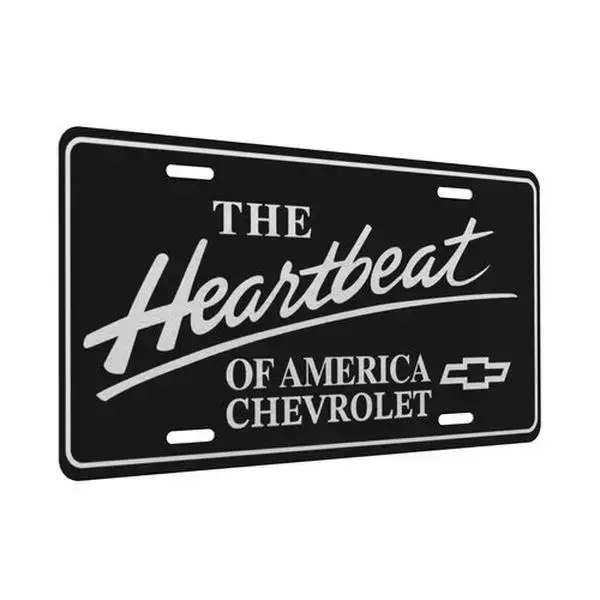 "Heartbeat Of America" Humor Text Front License Plate - Old School Bottomland Camo White-Black Design, 12x6 in Decal Stickers for Cars Trucks, Automotive Exterior Accessory