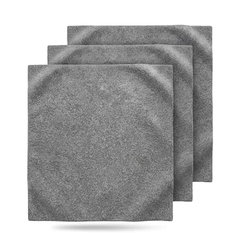 BLACKLINE Edgeless Superfine Fiber Car Wash Towels 3-Pack (16x16in) - Scratch-Free, Soft & Durable Drying Cloths for Car Wash Supplies, Interior Detailing Tasks, Sponges & Brushes, Car Drying Cloths