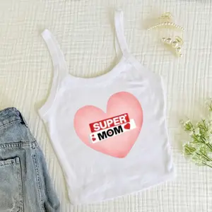 [Hot Summer - Fast Ship From US] - Super Mom Strap Tank – Cute Mother’s Day Gift Shirt for Mom, Heart Graphic Mom Tee