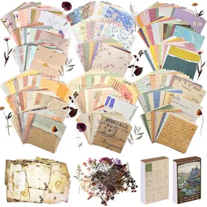 565 count  Scrapbook Paper Kit, Scrapbook Paper Supplies with  Stickers, Journaling Decorative CraftPaper Set for Junk Journal, Retro Crafts