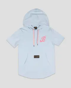 Bat Bros Short Sleeve Hoodie - Cotton Candy