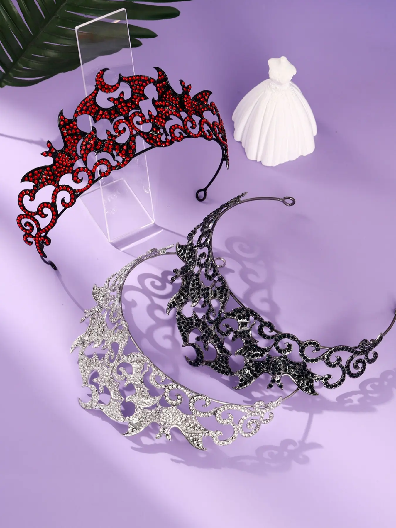 Gothic Crown Headpiece Halloween Costume Accessory, Dark Style Hair Decoration, Perfect for Gothic Theme Parties & Cosplay Events