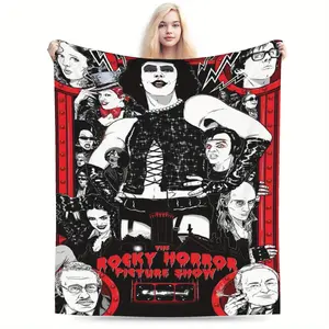 Rocky Horror Show Flannel Blanket - Warm, Machine Washable, Suitable for Outdoor Camping, Beach, Office, Pets, Sofa and Living Room