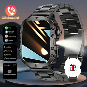New 2026 manly style Smart Sports Watch With LEDLights Wireless Calling, Message Reminders,Sports Mode, Voice Assistant, Weather Push,Stopwatch, Timer, Stopwatch And OtherFunctions, Smartwatch For Men, CompatibleWith Android And iPhone Phones