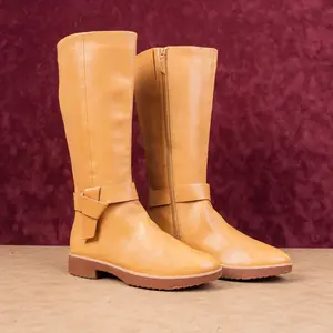 Fitflop Women Knot Mustard Warm Comfortable Leather Zip Knee Boots Size 9