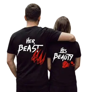 Her Beast His Beauty Couple T-shirt, Matching Outfits For Couples, Valentine Day Gifts, Couple Gifts, Anniversary Shirts, Trending Couple