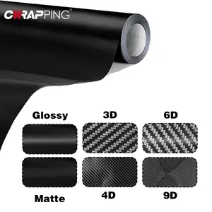 New 2026 Car Stickers Black Carbon Fiber Vinyl Wrap Film 150*50cm Gloss Carbon Fiber Motorcycle Wrap Waterproof Film for Cars Accessories car decoration accessoriess