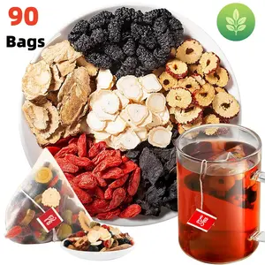 90 Bags Kidney Tea Formula Ginseng Five Treasure Tea, Combination Scented Tea Eight Treasures Tea RedDate Wolfberry Tea Men's Health Tea Herbal Formula