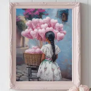 [UNFRAMED] Valentines Wall art, Mexico Wall art , Cotton Candy Art, Mexico Poster