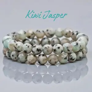Lovskaya Kiwi Jasper Natural Crystal Bead Bracelet Fashionable & Elegant Unisex Jewelry for Various Occasions Adult Wear Elegance Unique Jade Green