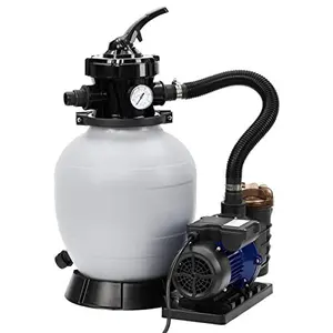 GARVEE 13 Inch Sand Filter Pump - 3434GPH 3/4HP for Above Ground & Inground Pools up to 8500 Gallons, Includes 6-Way Multi-Port Valve & Strainer Basket, Easy Installation with 2Lbs Filter Ball.