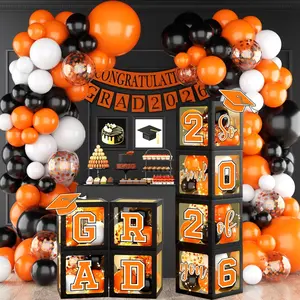 2026 Graduation Party Decorations Class of 2026 Balloon Boxes with Letters 2026 Grad & So Proud of You Congrats Grad Party Decorations 117pcs Balloons for Any Grades Class Grad Party