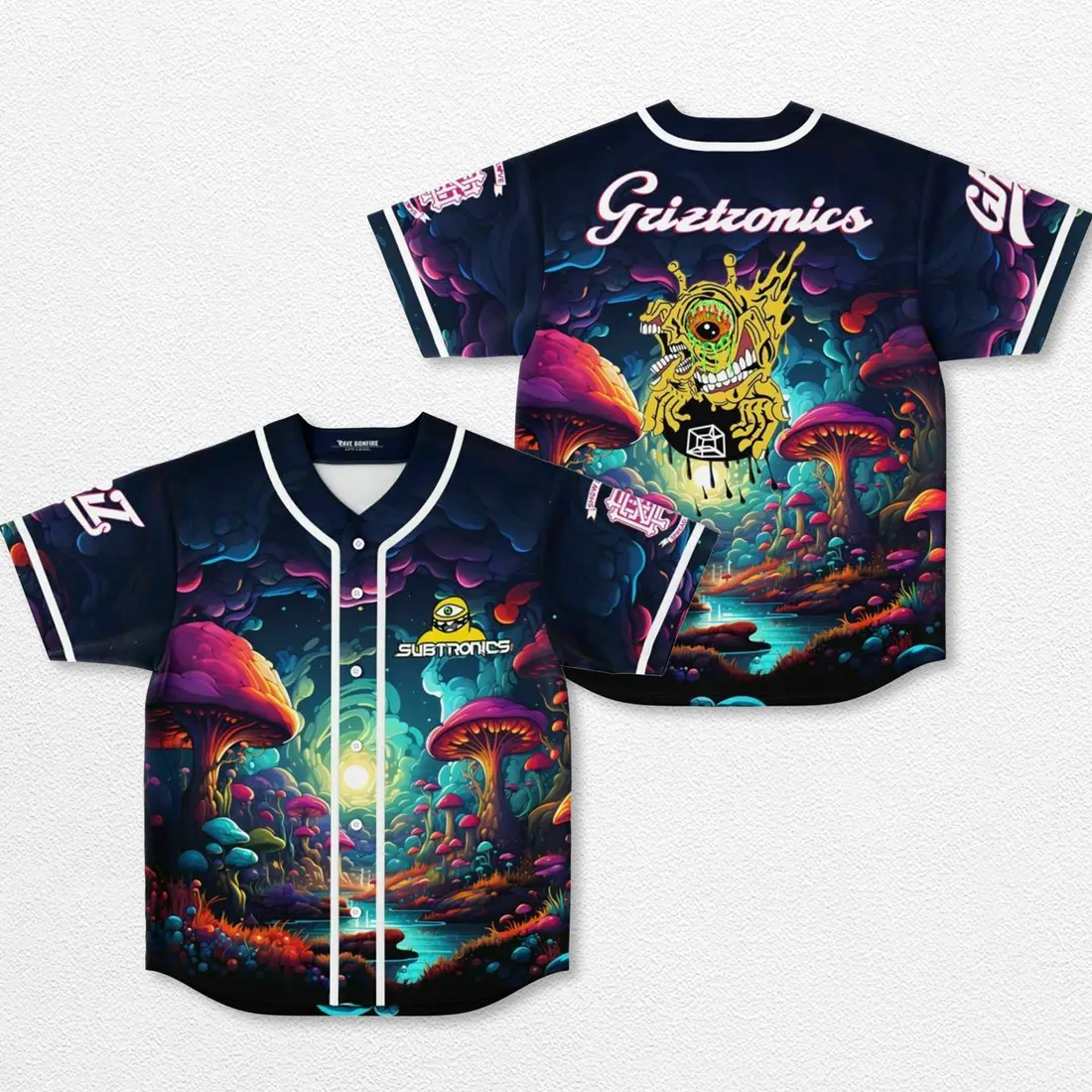 GRIZtronics Baseball Jersey, EDM Festival Family Gift, Baseball Jersey Shirt, Casual Sport Streetwear, Everyday Outfit,