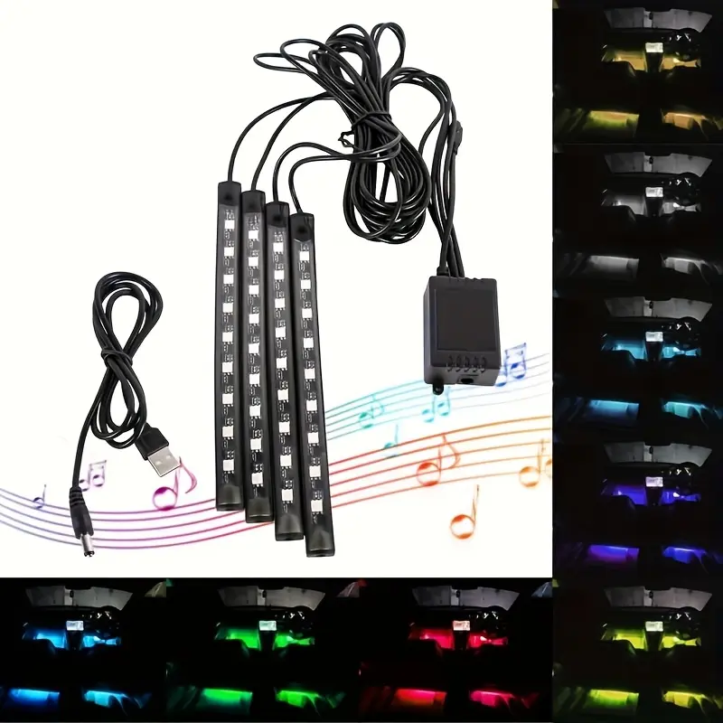 5V USB Adapter LED Strip Car Interior Lights, App & Remote Control Music Sync Color Change Decorative Lamp with DIY Mode for Car Truck Footwell Atmosphere Lighting woman men teen girl boy