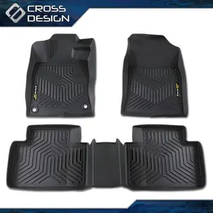 CROSSDESIGN TPE Floor Mats Liners Fit For 2016 17 18 19 20 2021 Honda Civic All Weather  Upgraded Version