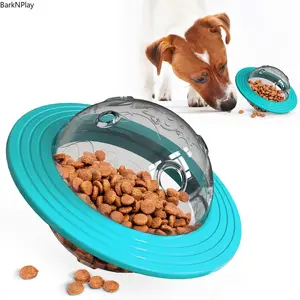 Interactive Dog Treat Dispenser Ball - Durable Nylon Chew Toy for Medium Large Dogs, Puzzle Toy for Mental Stimulation & Boredom Relief, Teeth Cleaning Molars Toy to Slow Down Eating, Space Ball Design for Indoor Play