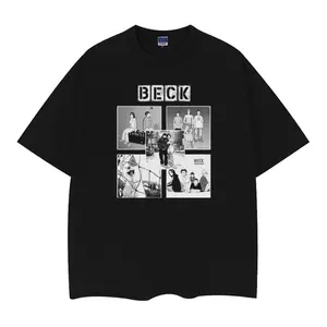 BECK "Memories" Vintage Oversized Tee Anime T-shirt 100% Cotton Original Design Men's Top Menswear Tshirt Streetwear Tropical