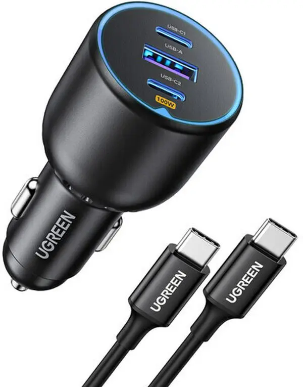UGREEN - 130W 3-Port USB Car Charger with USB-C Cable  [SPECIAL PRODUCTS]