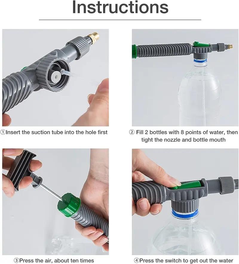 Green Plastic Handheld Garden Pump Sprayer, High Pressure Air Pump, Manual Sprayer with Adjustable Nozzle.